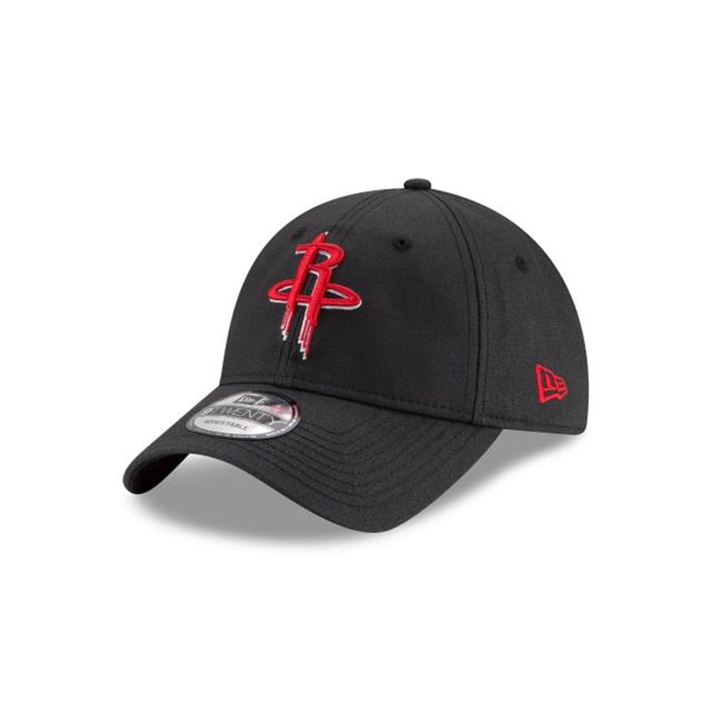 NBA Houston Rockets Waxed Canvas 9Twenty Adjustable (GZX3872) - Black New Era Caps